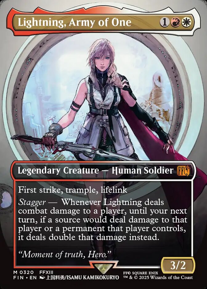 Lightning, Army of One 320/309 (FINAL FANTASY)  - Borderless Foil | Good Games Cannington