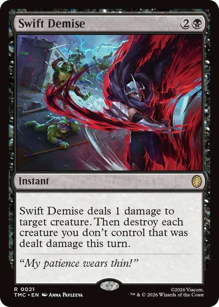 Swift Demise 21/0 (Commander: Teenage Mutant Ninja Turtles)  - Surge Foil | Good Games Cannington