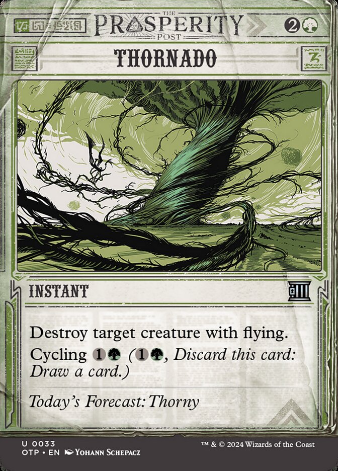 Thornado 33/65 (Outlaws of Thunder Junction: Breaking News)  - Showcase Foil | Good Games Cannington