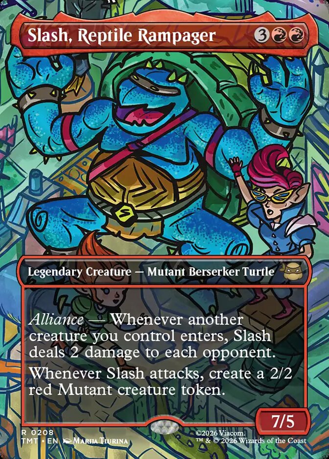 Slash, Reptile Rampager 208 (Teenage Mutant Ninja Turtles)  - Borderless Foil | Good Games Cannington