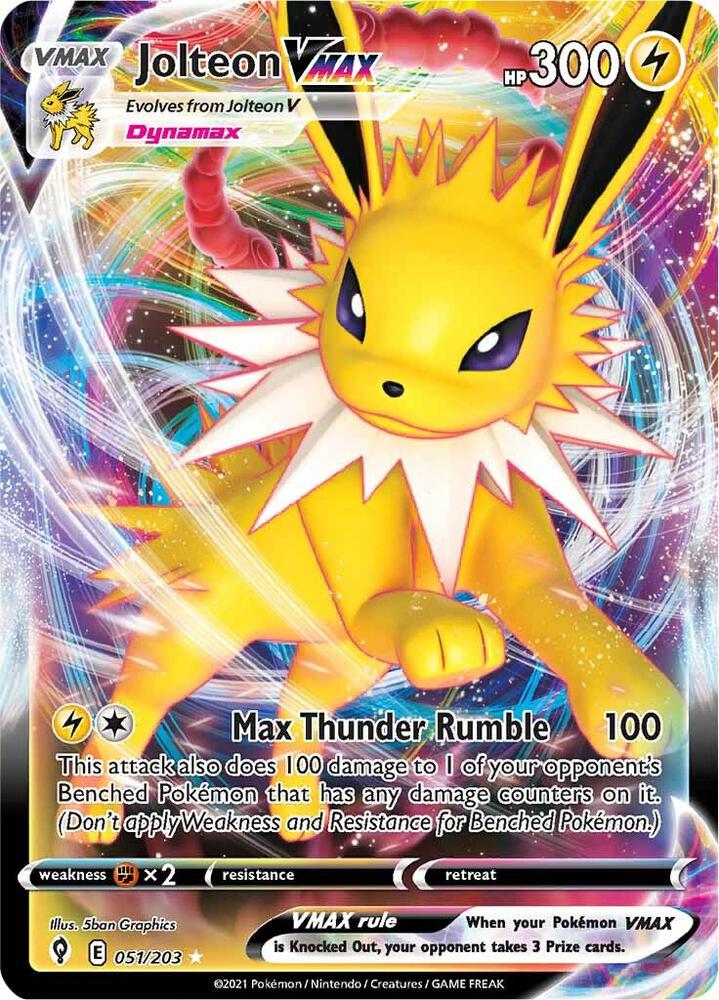 Jolteon VMAX 051/203 (SWSH07: Evolving Skies)  - Holofoil | Good Games Cannington