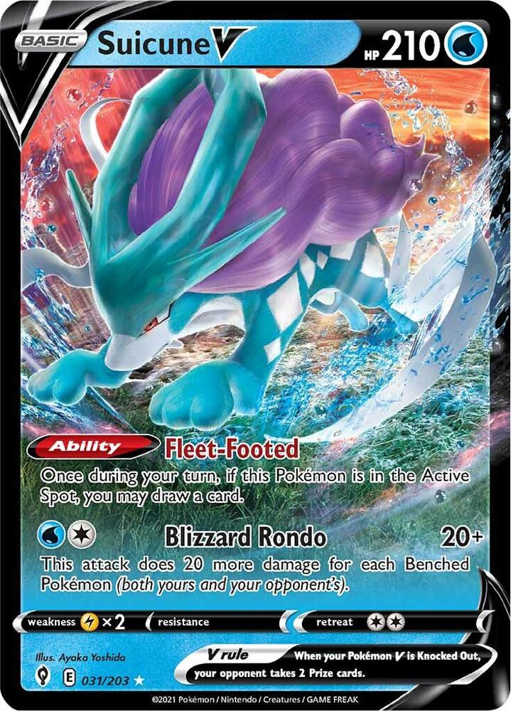 Suicune V 031/203 (SWSH07: Evolving Skies)  - Holofoil | Good Games Cannington