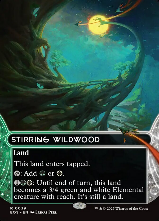 Stirring Wildwood 39 (Edge of Eternities: Stellar Sights)  - Borderless Foil | Good Games Cannington