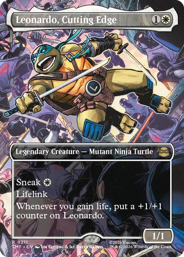 Leonardo, Cutting Edge 211/190 (Teenage Mutant Ninja Turtles)  - Borderless | Good Games Cannington