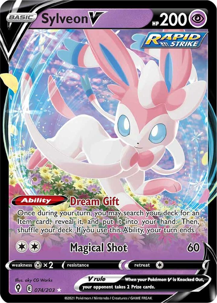 Sylveon V 074/203 (SWSH07: Evolving Skies)  - Holofoil | Good Games Cannington