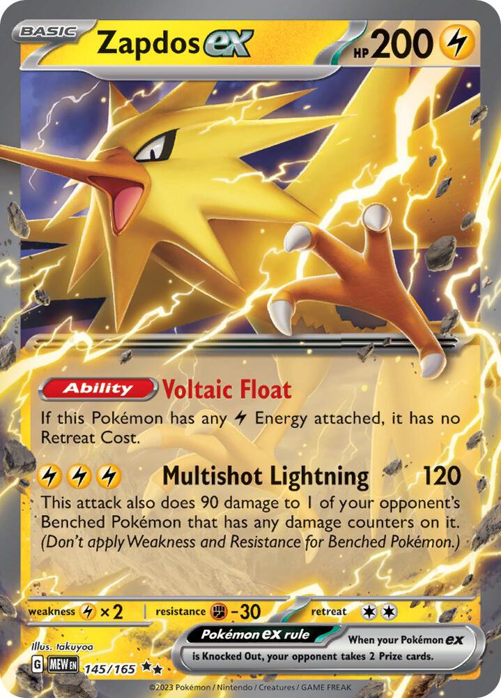 Zapdos ex 145/165 (SV: Scarlet & Violet 151)  - Holofoil | Good Games Cannington