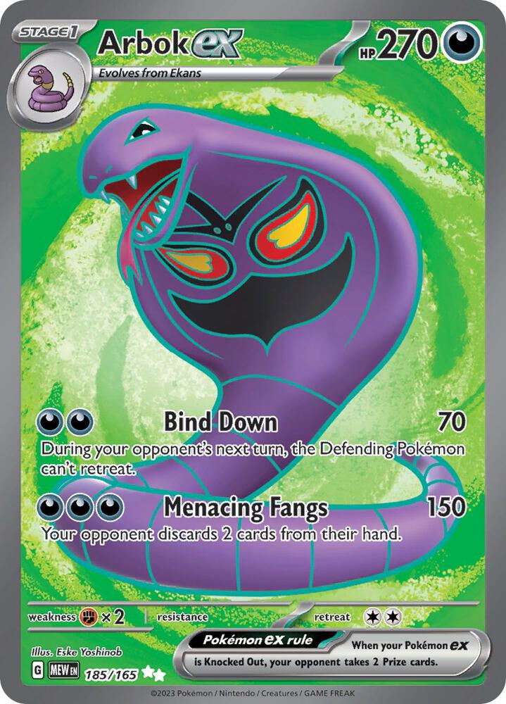 Arbok ex 185/165 (SV: Scarlet & Violet 151)  - Holofoil | Good Games Cannington