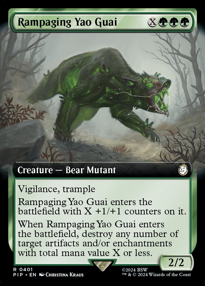 Rampaging Yao Guai 401 (Universes Beyond: Fallout)  - Extended Art | Good Games Cannington