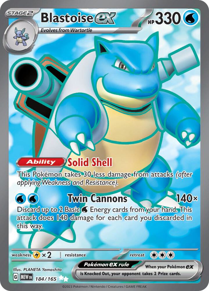 Blastoise ex 184/165 (SV: Scarlet & Violet 151)  - Holofoil | Good Games Cannington