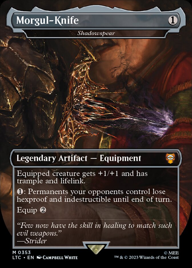 Morgul-Knife - Shadowspear 353 (Commander: The Lord of the Rings: Tales of Middle-earth)  - Borderless Foil | Good Games Cannington