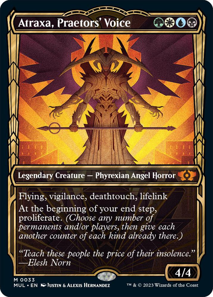 Atraxa, Praetors' Voice 33 (March of the Machine: Multiverse Legends)  - Showcase | Good Games Cannington