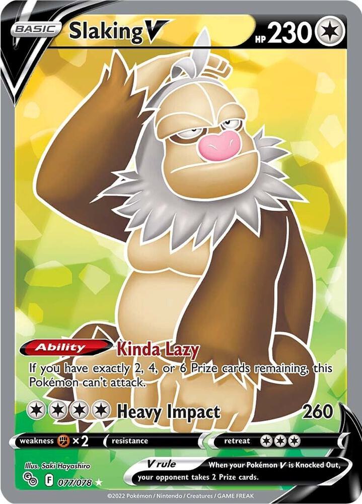Slaking V Full Art 077/078 (Pokemon GO)  - Holofoil | Good Games Cannington