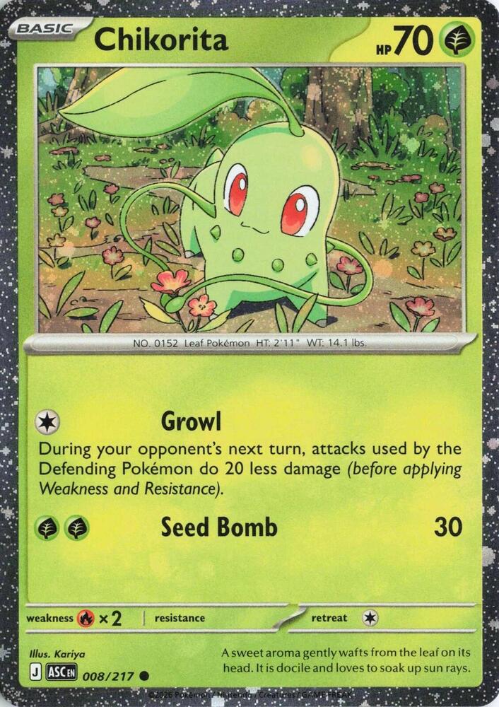 Chikorita 008/217 (Miscellaneous Cards & Products)  - Cosmo Holofoil | Good Games Cannington