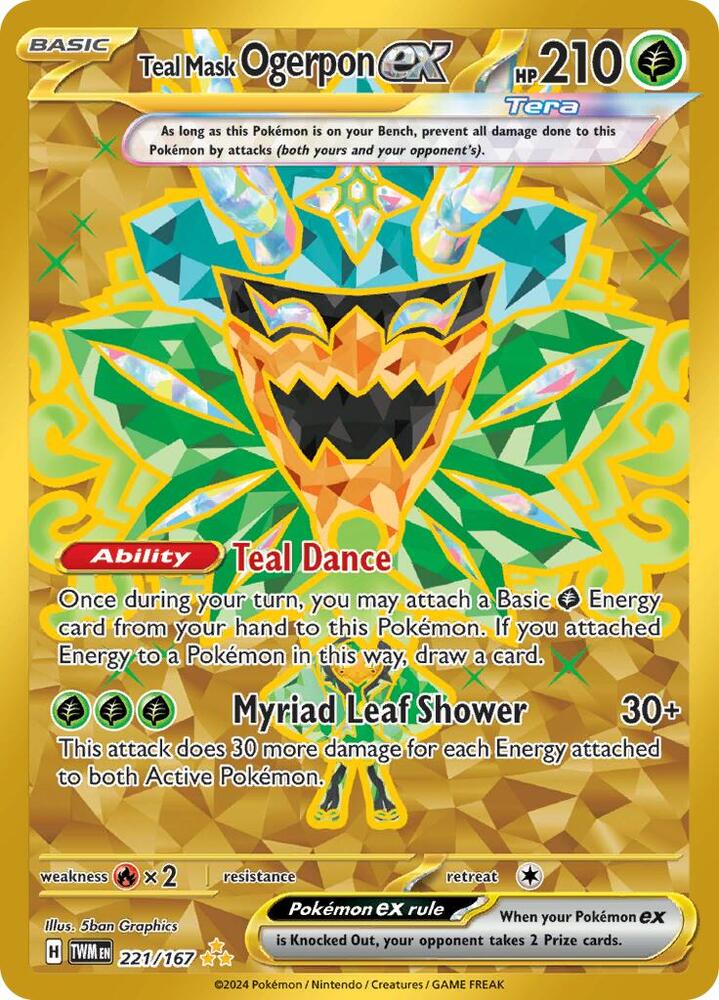 Teal Mask Ogerpon ex 221/167 (SV06: Twilight Masquerade)  - Holofoil | Good Games Cannington
