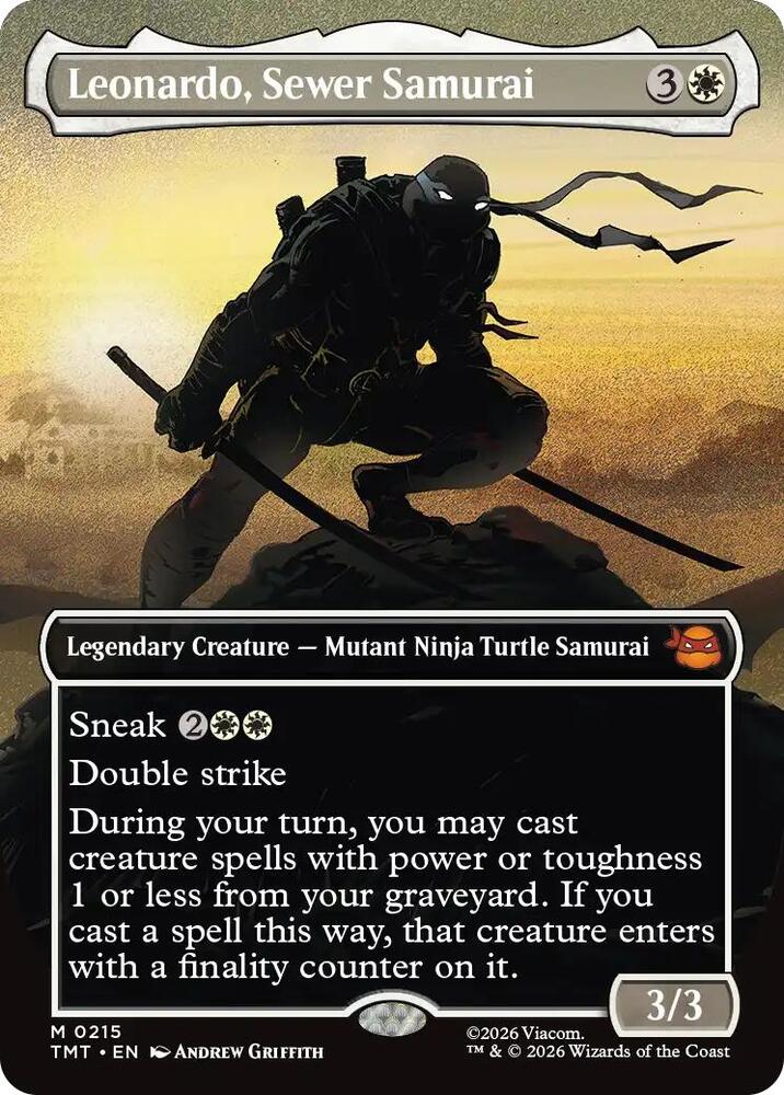 Leonardo, Sewer Samurai 215/190 (Teenage Mutant Ninja Turtles)  - Borderless Foil | Good Games Cannington