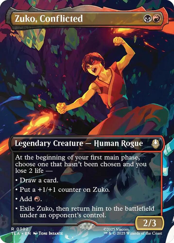 Zuko, Conflicted 302 (Avatar: The Last Airbender)  - Borderless Foil | Good Games Cannington