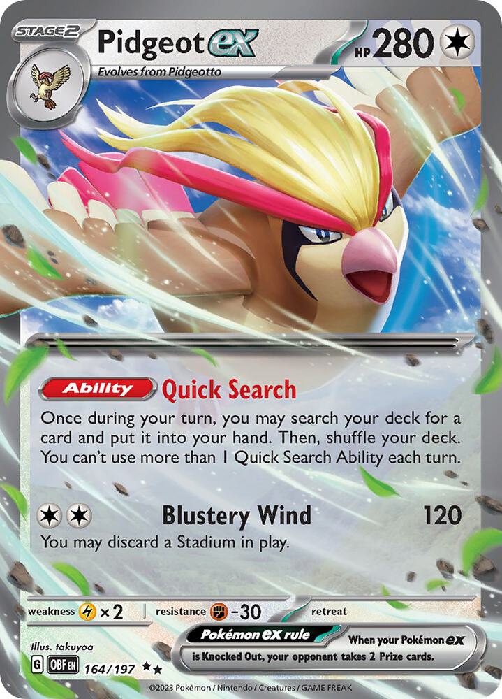 Pidgeot ex 164/197 (SV03: Obsidian Flames)  - Holofoil | Good Games Cannington