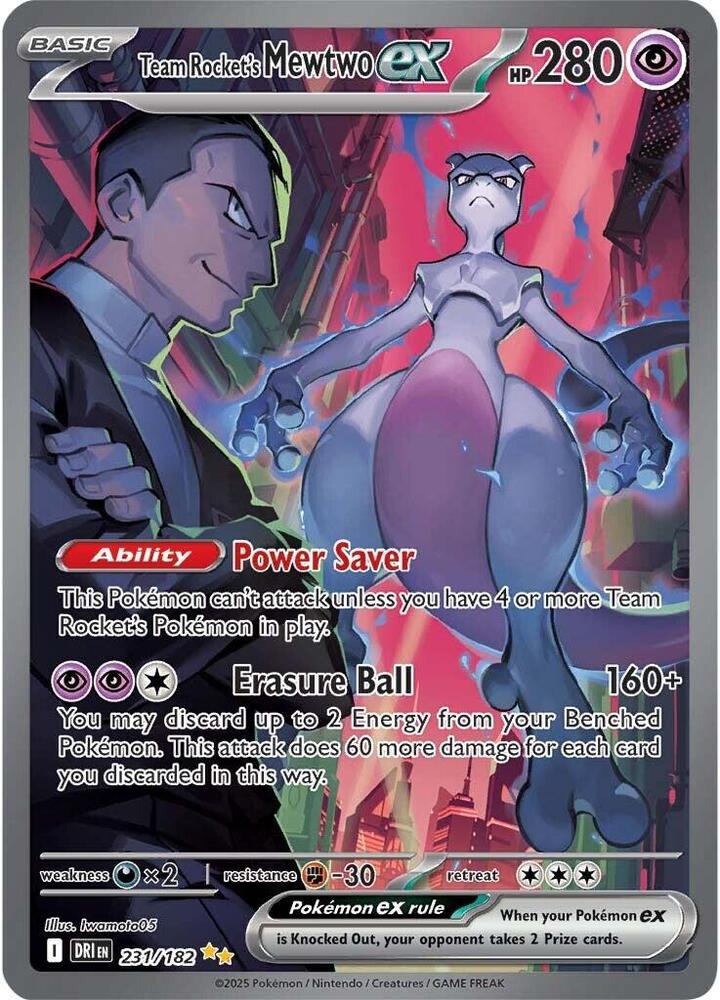 Team Rocket's Mewtwo ex 231/182 (SV10: Destined Rivals)  - Holofoil | Good Games Cannington