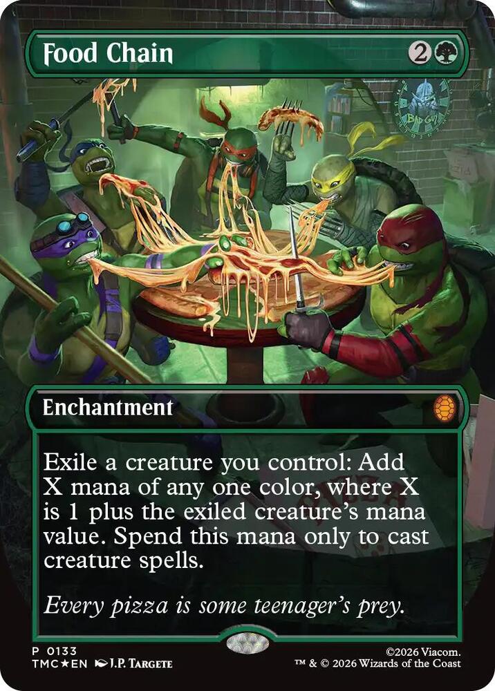 Food Chain Borderless 133 (Commander: Teenage Mutant Ninja Turtles)  - Foil | Good Games Cannington