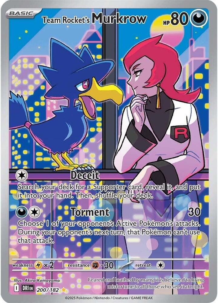 Team Rocket's Murkrow 200/182 (SV10: Destined Rivals)  - Holofoil | Good Games Cannington