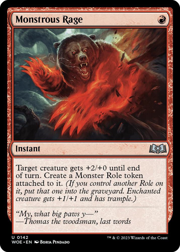Monstrous Rage 142/276 (Wilds of Eldraine)  | Good Games Cannington