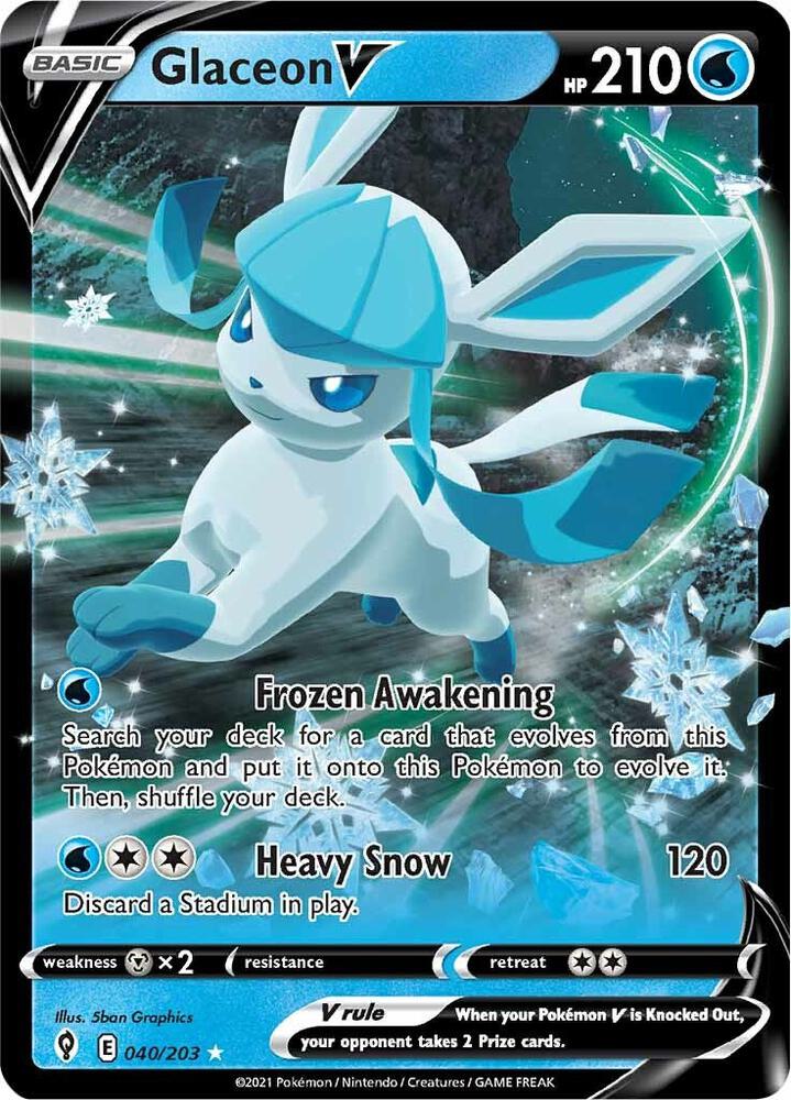 Glaceon V 040/203 (SWSH07: Evolving Skies)  - Holofoil | Good Games Cannington