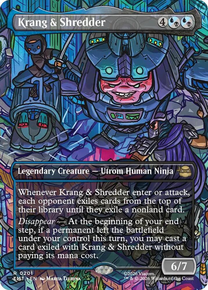 Krang and Shredder Borderless 201 (Teenage Mutant Ninja Turtles)  - Borderless Foil | Good Games Cannington