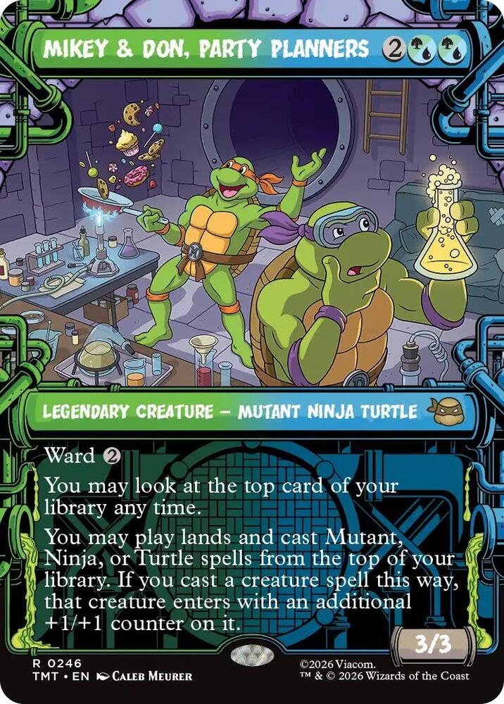 Mikey and Don, Party Planners 246/190 (Teenage Mutant Ninja Turtles)  - Showcase Foil | Good Games Cannington