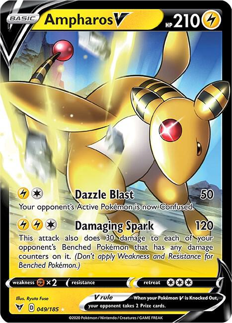 Ampharos V 049/185 (SWSH04: Vivid Voltage)  - Holofoil | Good Games Cannington