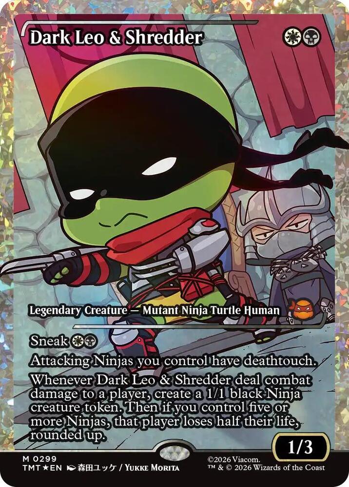 Dark Leo & Shredder 299/190 (Teenage Mutant Ninja Turtles)  - Showcase Fracture Foil | Good Games Cannington