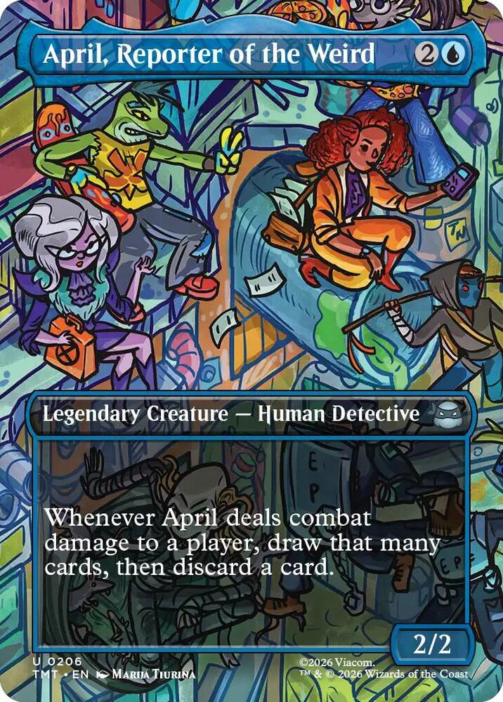 April Reporter of the Weird Borderless 206 (Teenage Mutant Ninja Turtles)  - Foil | Good Games Cannington