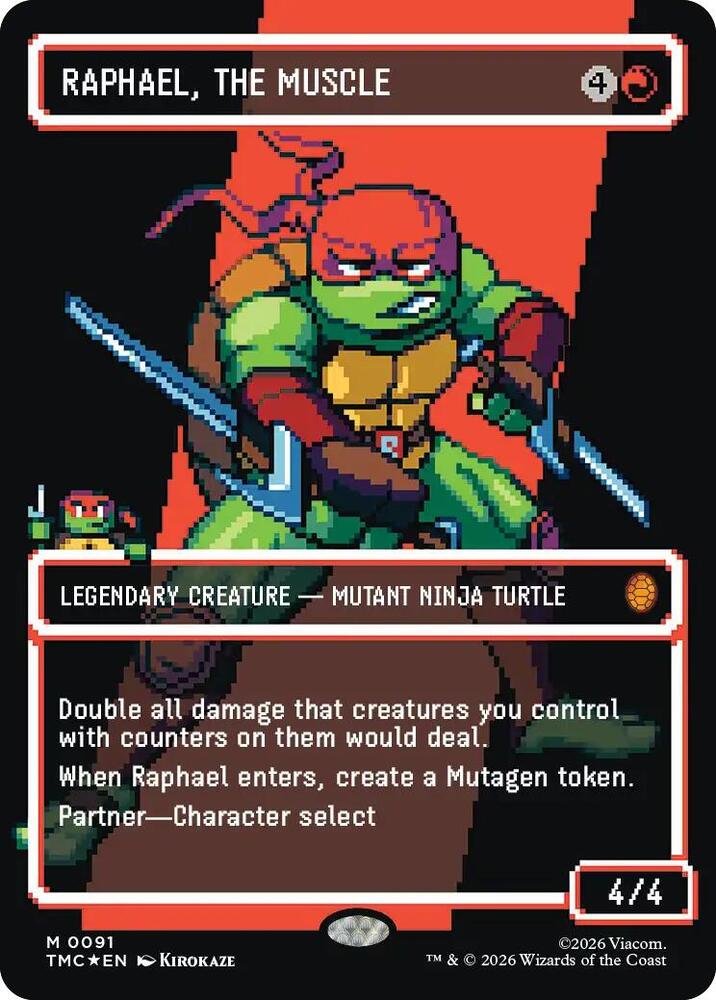 Raphael the Muscle Borderless  91 (Commander: Teenage Mutant Ninja Turtles)  - Surge Foil | Good Games Cannington