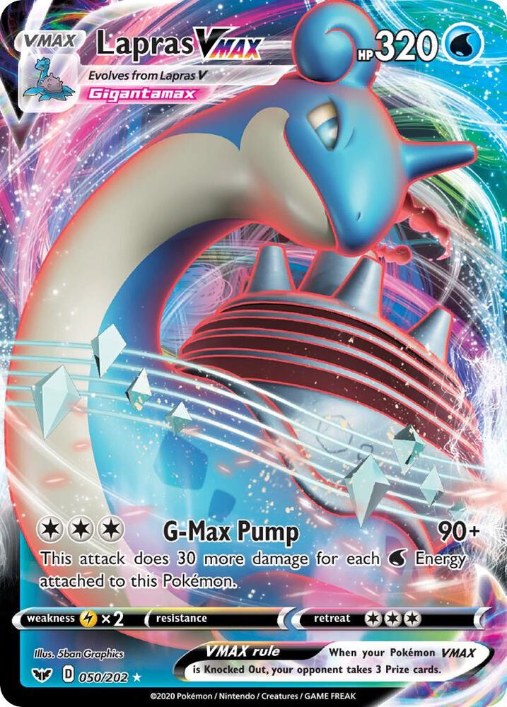 Lapras VMAX 050/202 (SWSH01: Sword & Shield Base Set)  - Holofoil | Good Games Cannington