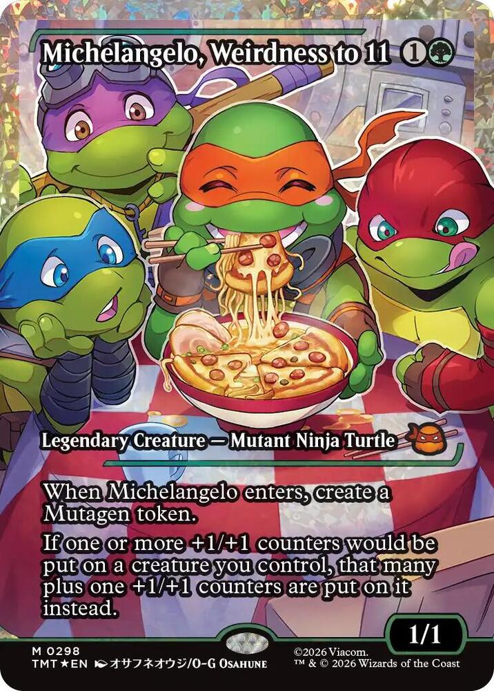 Michelangelo, Weirdness to 11 298 (Teenage Mutant Ninja Turtles)  - Showcase Fracture Foil | Good Games Cannington