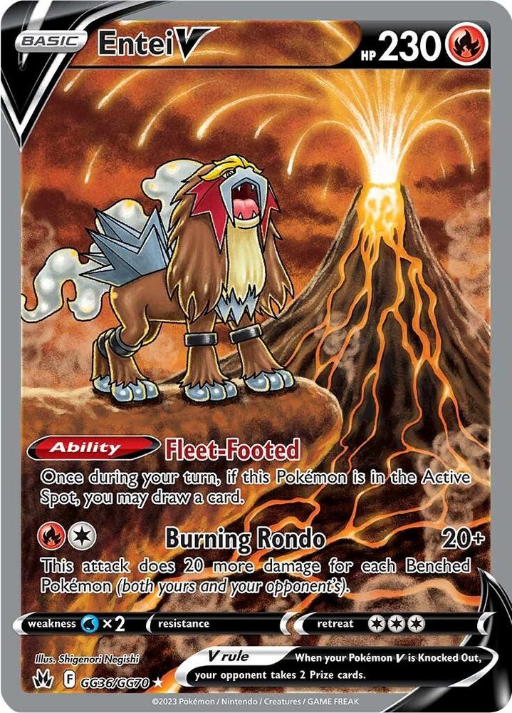 Entei V GG36/GG70 (Crown Zenith: Galarian Gallery)  - Holofoil | Good Games Cannington