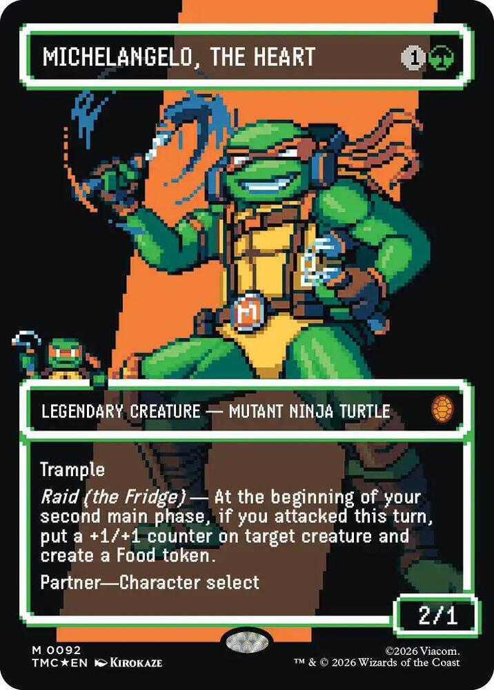 Michelangelo the Heart Borderless  92/0 (Commander: Teenage Mutant Ninja Turtles)  - Surge Foil | Good Games Cannington