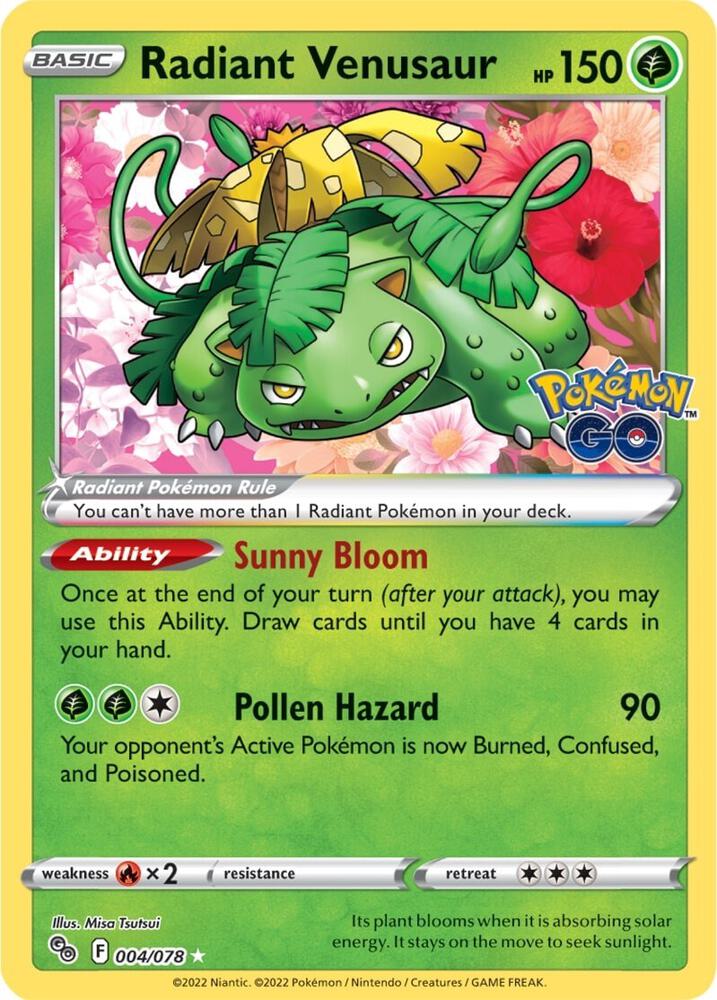 Radiant Venusaur 004/078 (Pokemon GO)  - Holofoil | Good Games Cannington