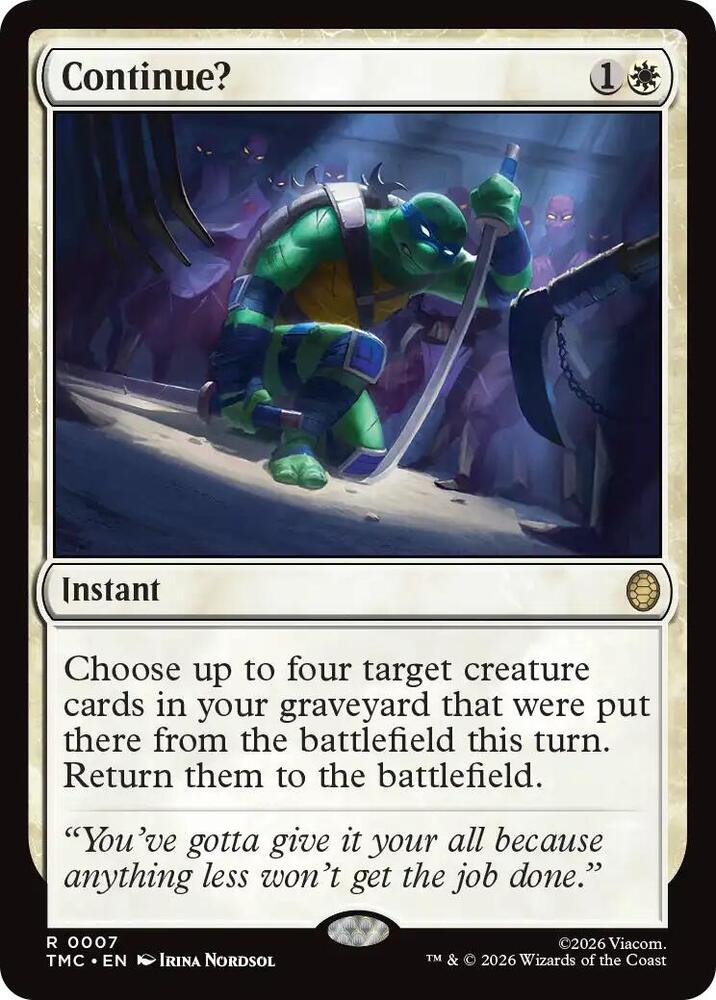 Continue 7 (Commander: Teenage Mutant Ninja Turtles)  - Surge Foil | Good Games Cannington