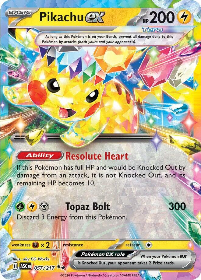 Pikachu ex 057/217 (ME: Ascended Heroes)  - Holofoil | Good Games Cannington