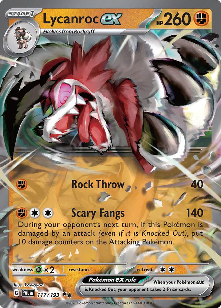 Lycanroc ex 117/193 (SV02: Paldea Evolved)  - Holofoil | Good Games Cannington