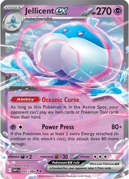Jellicent ex 045/086 (SV: White Flare)  - Holofoil | Good Games Cannington