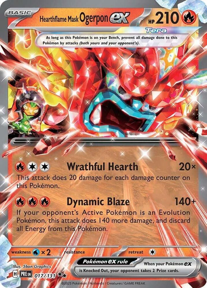 Hearthflame Mask Ogerpon ex 017 131 017/131 (SV: Prismatic Evolutions)  - Holofoil | Good Games Cannington
