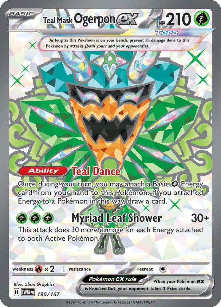 Teal Mask Ogerpon ex 190/167 (SV06: Twilight Masquerade)  - Holofoil | Good Games Cannington