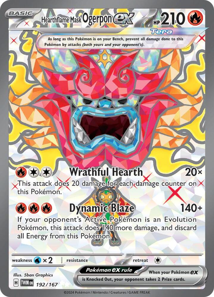 Hearthflame Mask Ogerpon ex 192/167 (SV06: Twilight Masquerade)  - Holofoil | Good Games Cannington
