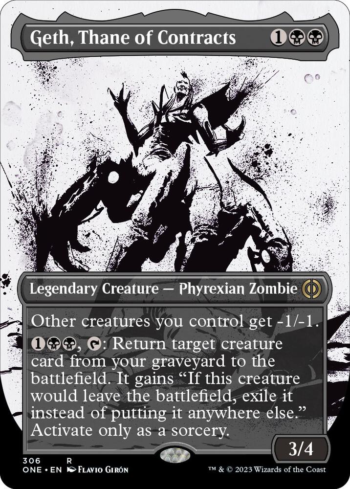Geth, Thane of Contracts 306 (Phyrexia: All Will Be One)  - Borderless | Good Games Cannington