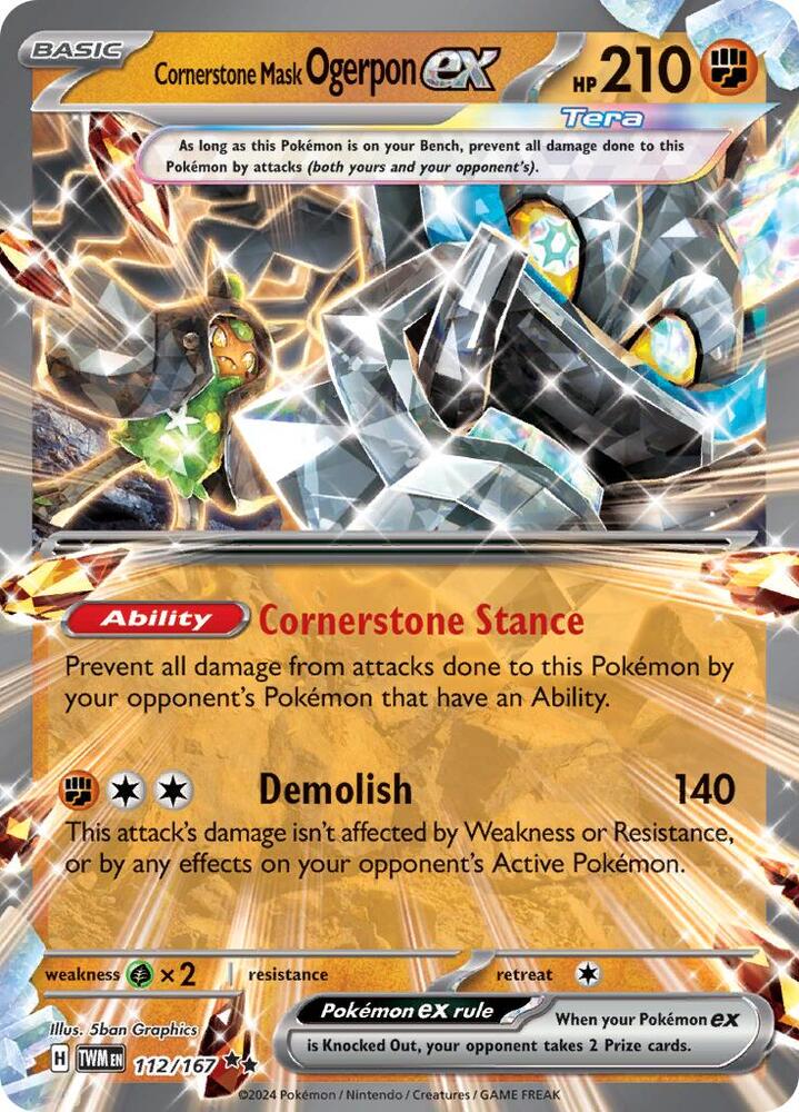Cornerstone Mask Ogerpon ex 112/167 (SV06: Twilight Masquerade)  - Holofoil | Good Games Cannington
