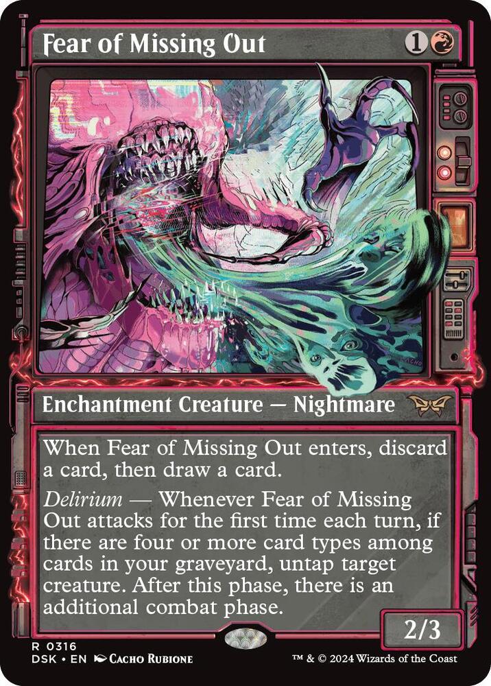 Fear of Missing Out 316 (Duskmourn: House of Horror)  - Showcase Foil | Good Games Cannington