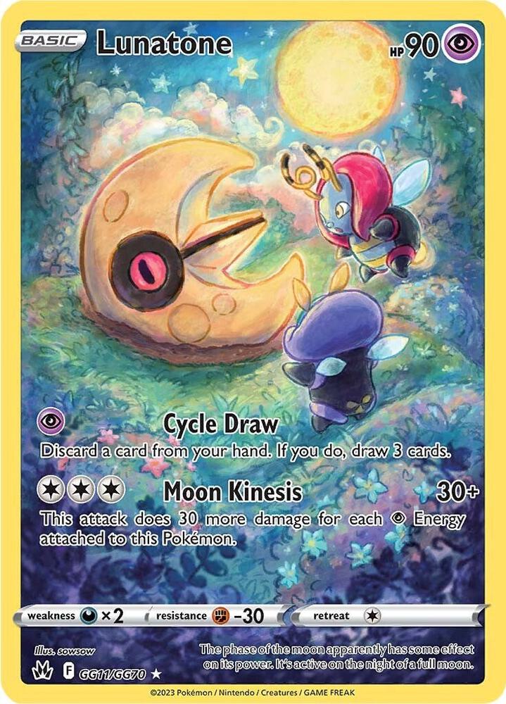 Lunatone GG11/GG70 (Crown Zenith: Galarian Gallery)  - Holofoil | Good Games Cannington