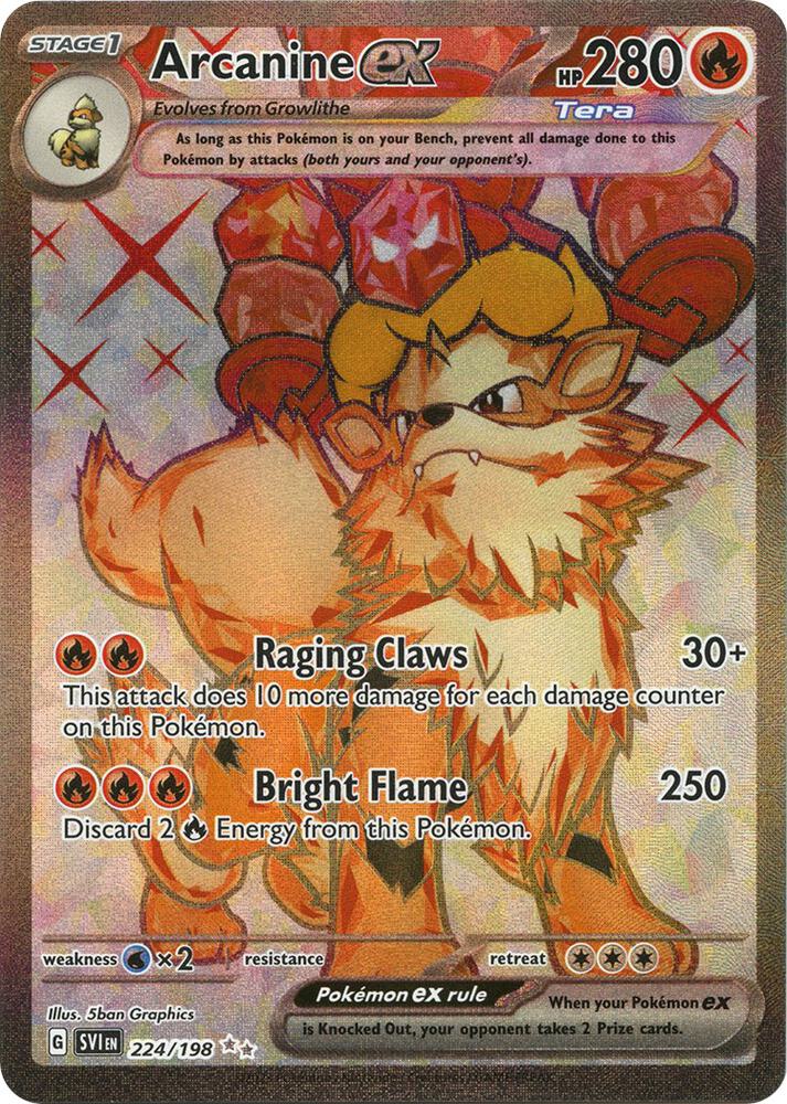 Arcanine ex 224/198 (SV01: Scarlet & Violet Base Set)  - Holofoil | Good Games Cannington