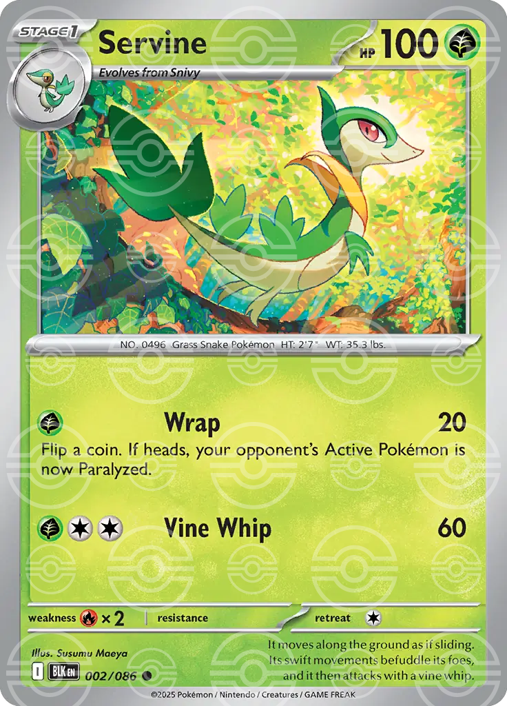 Servine 002/086 (SV: Black Bolt)  - Poke Ball Holofoil | Good Games Cannington